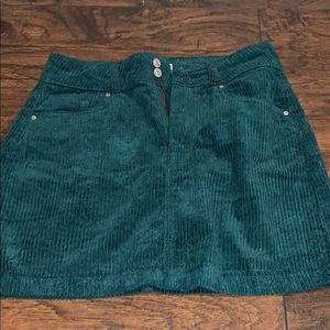 Teal corduroy mini skirt